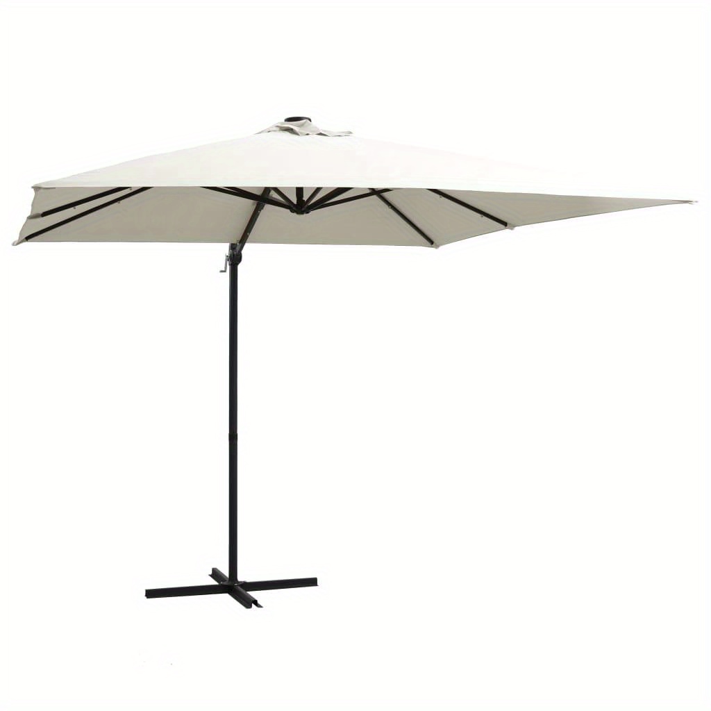 

Cantilever Umbrella With Lights 250x250 Cm Steel Pole Sand Shade Outdoor Patio Furniture