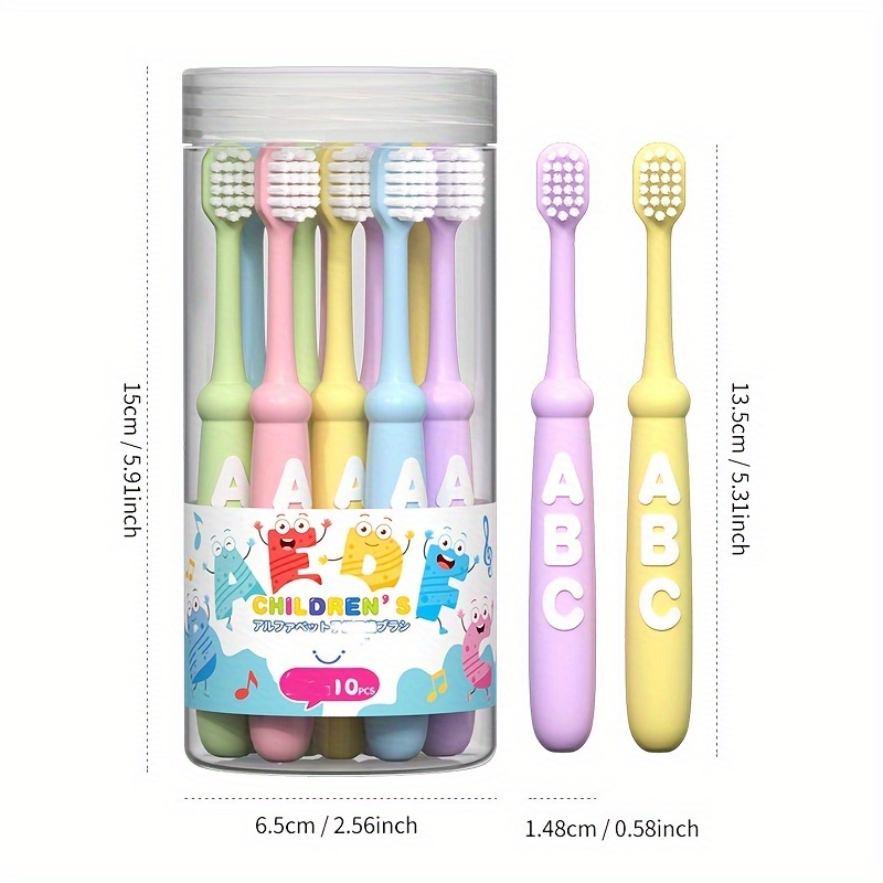 

10pcs Soft Fiber Kids' Toothbrushes - Aseptic, High Density, Non-breaking With - Ideal For Baby & Toddler Oral Care