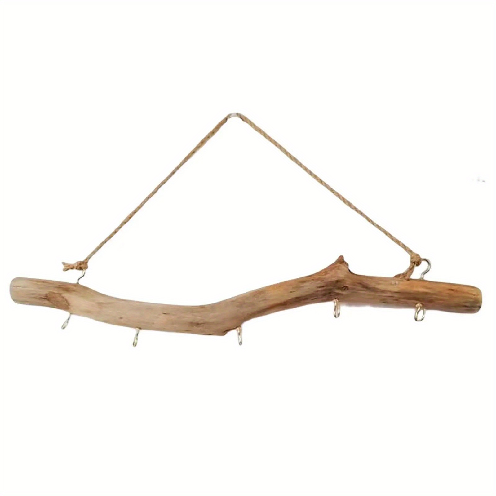 

Rustic Wooden Driftwood Hook, Wall-mounted Branch Hanger Rack, Easy Install, Country Style, For Small Items & Keys, Home Kitchen Storage Accessory