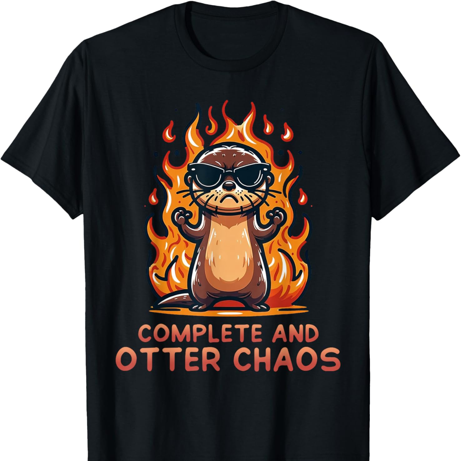 

Graphic Otter Cartoon Complete And Otter Chaos Lover Animals T-shirt