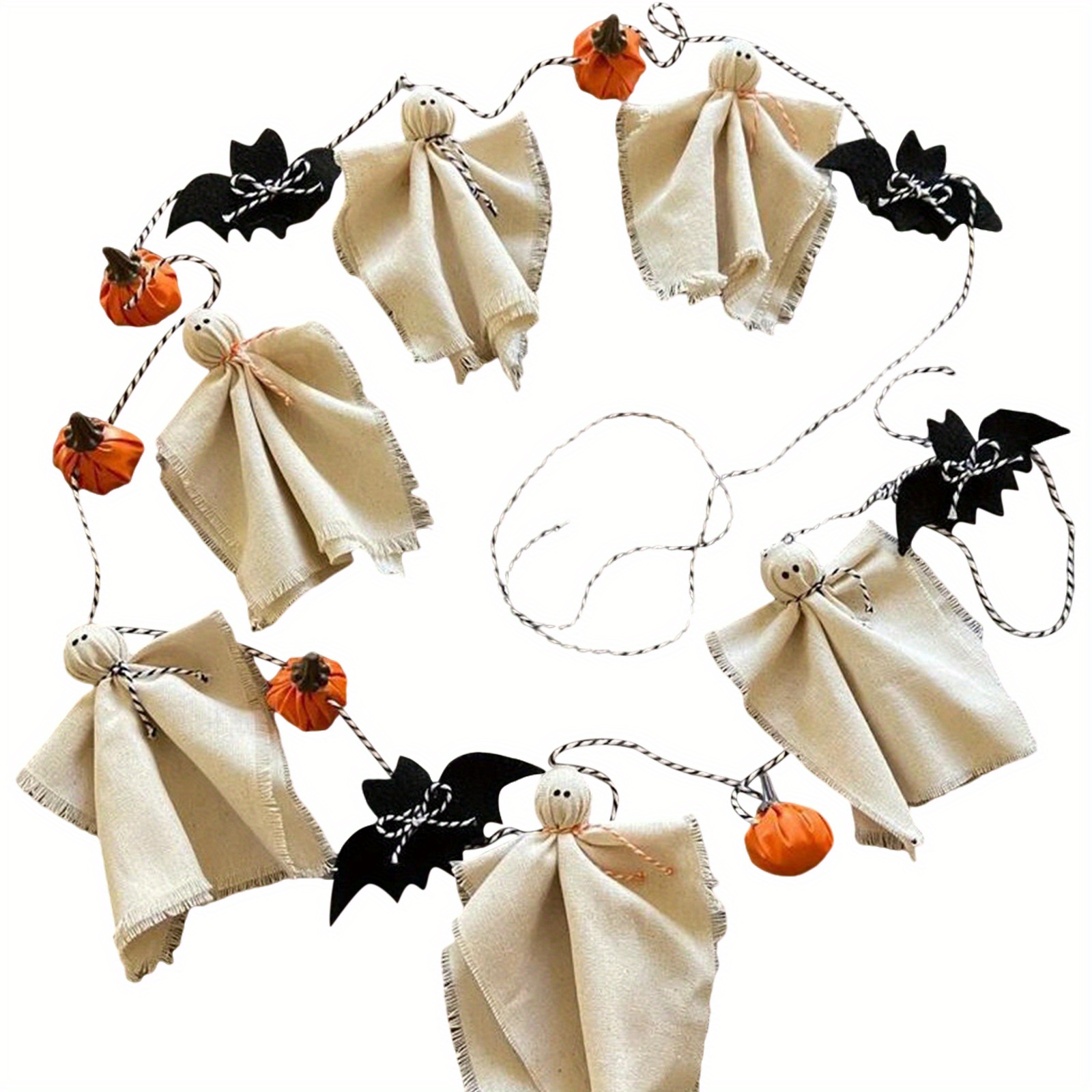 TEMU Halloween Garlands Rustic Pumpkin Banners Photo Booth Props For Fireplace Mantel Decorations