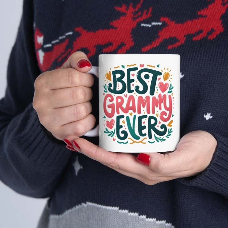 

1pc, Best Grammy Ever Ceramic Coffee Mug, 11oz, Unique Birthday Gift For On Mothers Day