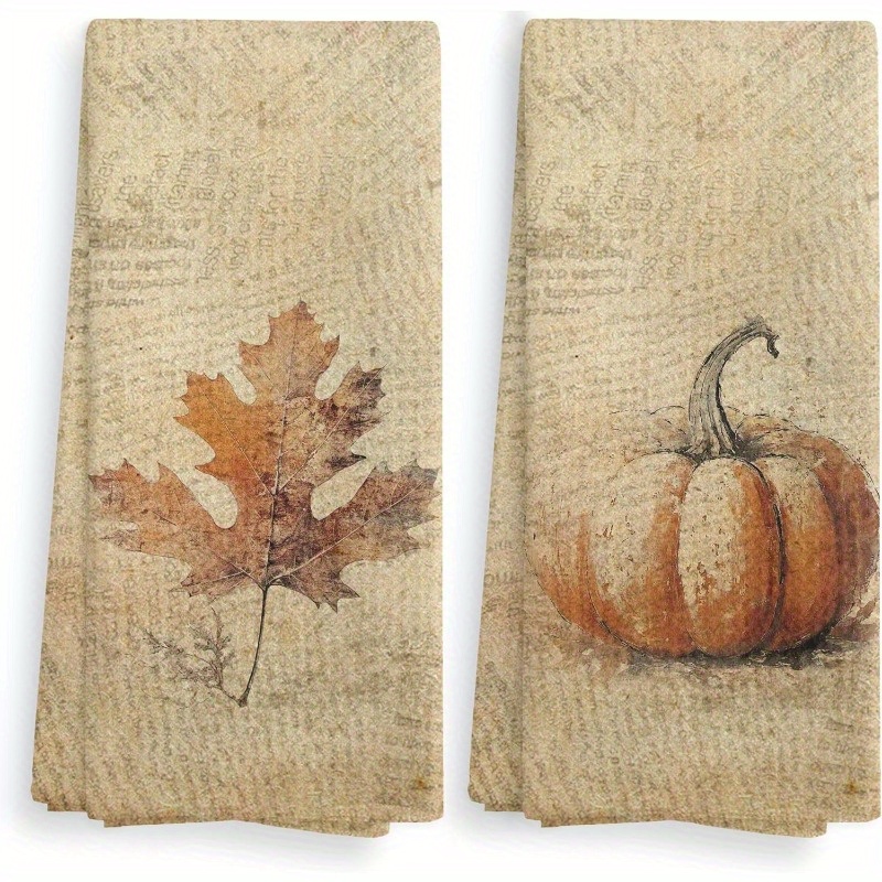 

2pcs Towels - , -dry Polyester Dish Cloths & Towels For Fall Decor, 18x26