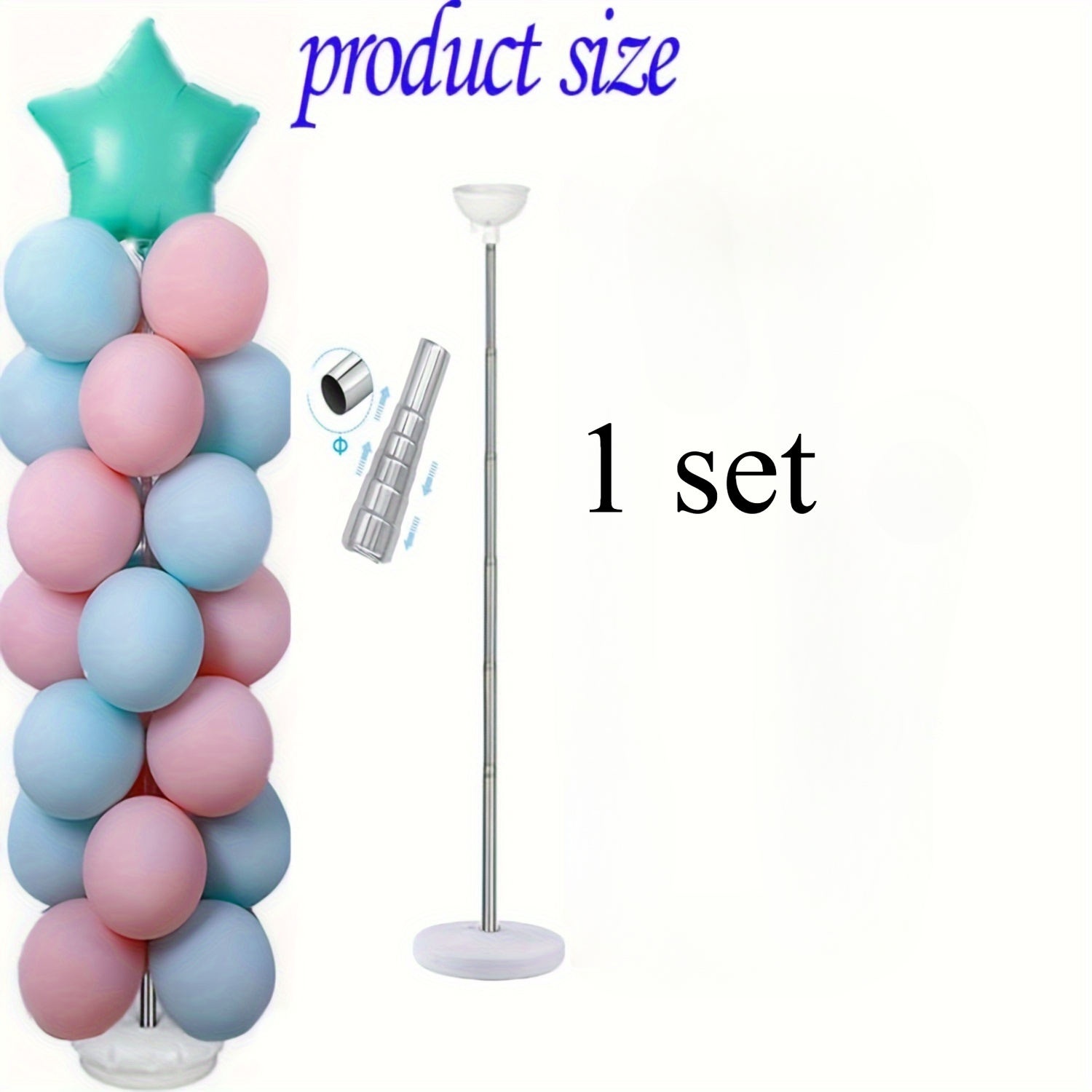 E-shop Elegantes Abendparty 81" Verstellbares Ballonständer-Set - Ideal für Hochzeiten, Taufen & Heimdekoration | Gusseisenkonstruktion