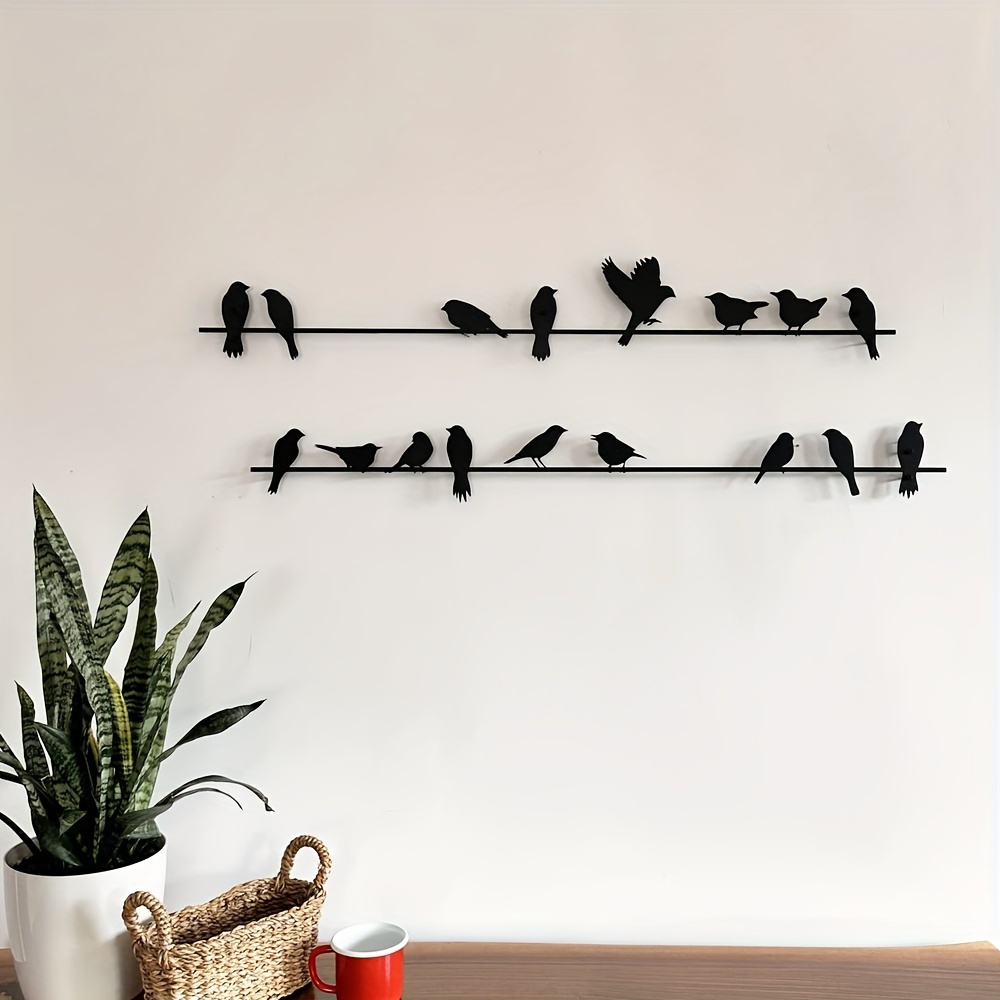 

Ensemble de 2 Oiseaux Métalliques Charmants pour Mur - Sculptures Décoratives de Jardin Intérieur/Extérieur, Pas d'Électricité , pour &