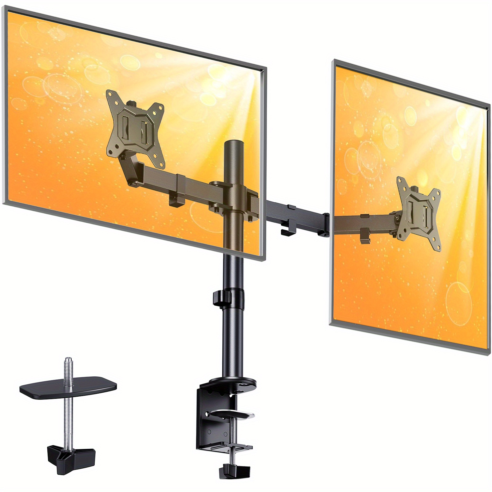 

Black 32 Inch Dual Monitor Mount For Desk, Dual Monitor Stand, Arm To 17.6 Lbs, Fully Adjustable Dual Monitor Arm Fits 2 Computer Screens, Monitor Stand Desk For 2 Monitor, Home Kitchen Furniture