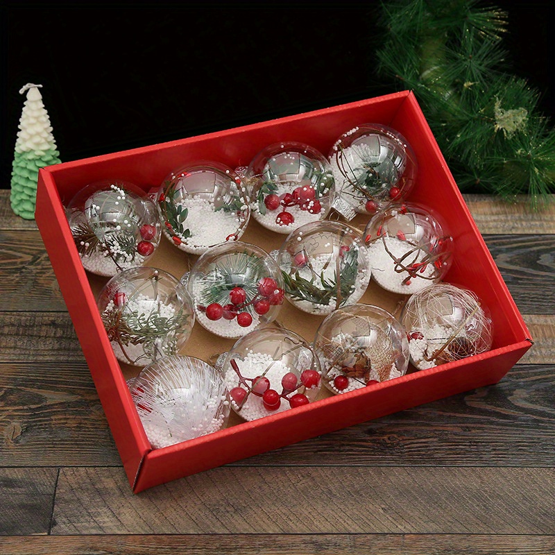 Kentop Lot De 5 Boules De Noël 8cm Pendentif De Décoration De Sapin De