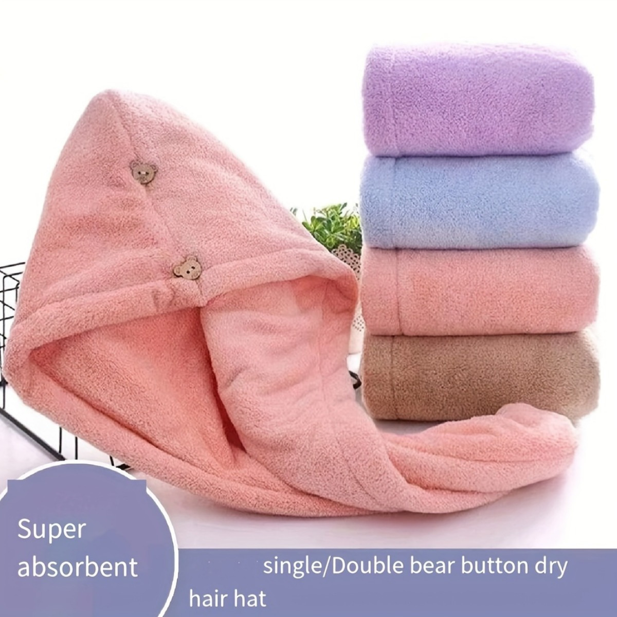 

Ultra-absorbent & Drying Cap - Quick Dry, Gentle Scalp Touch, Polyester