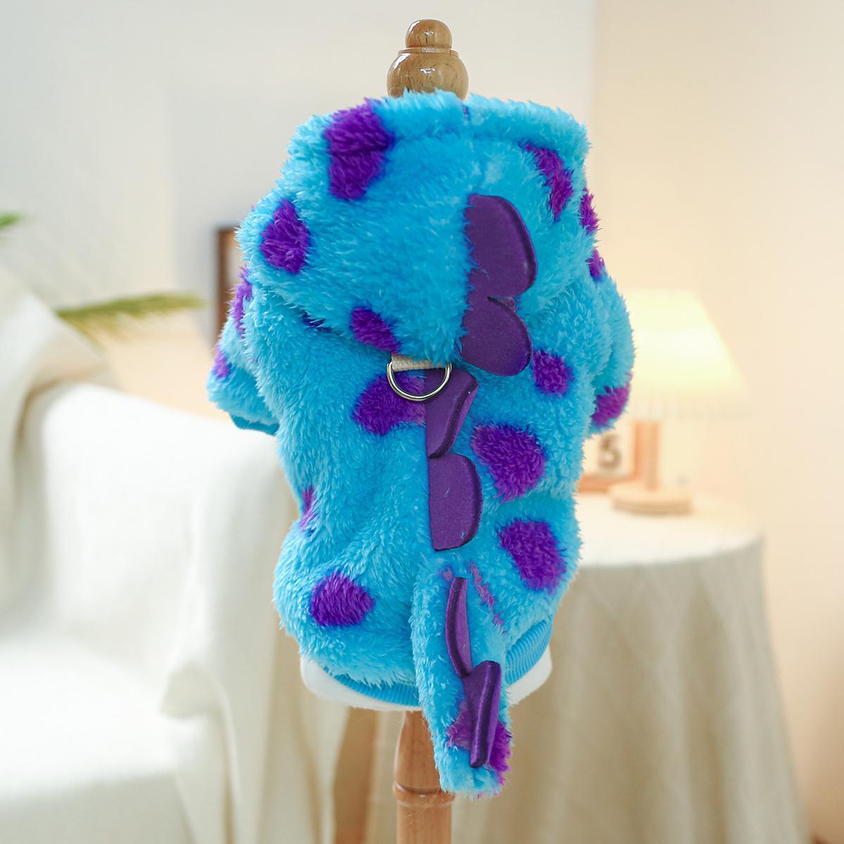 short plush dinosaur pet shichon pomeranian teddy small dog cute fluffy coat spring autumn winter warm transformation outfit dog clothes Product details 4