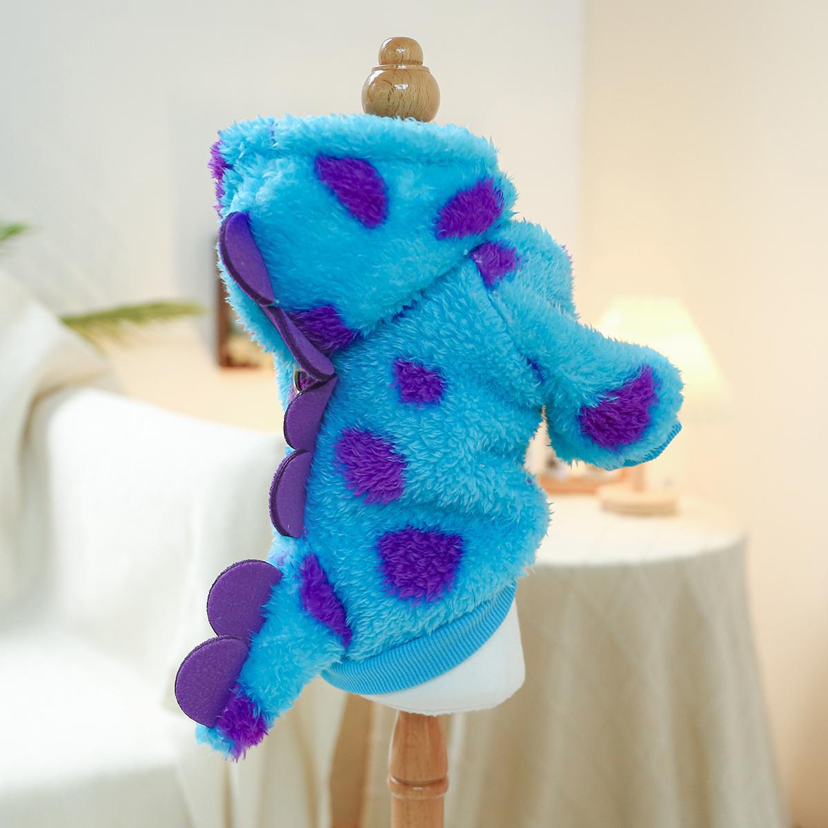 short plush dinosaur pet shichon pomeranian teddy small dog cute fluffy coat spring autumn winter warm transformation outfit dog clothes Product details 5