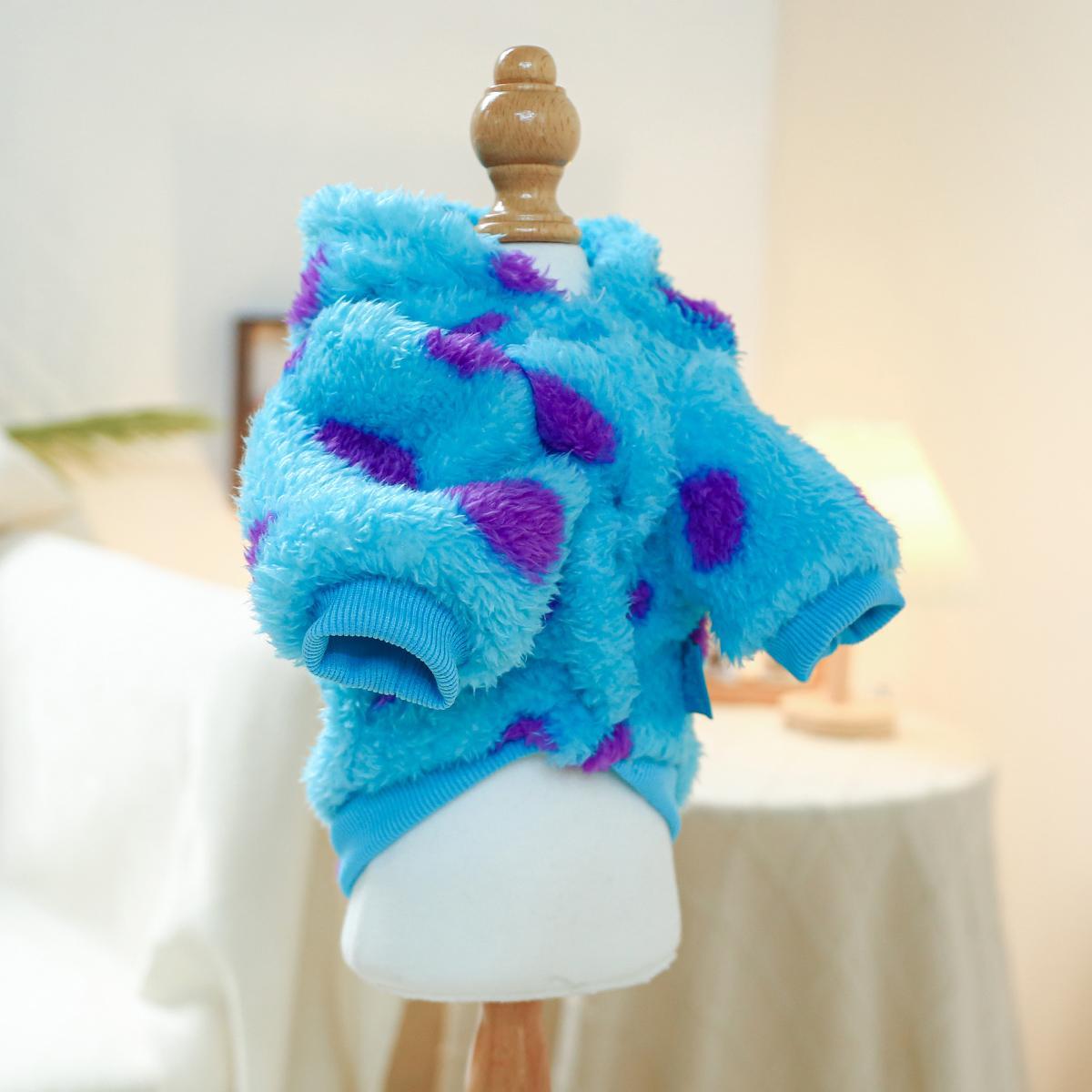 short plush dinosaur pet shichon pomeranian teddy small dog cute fluffy coat spring autumn winter warm transformation outfit dog clothes Product details 6