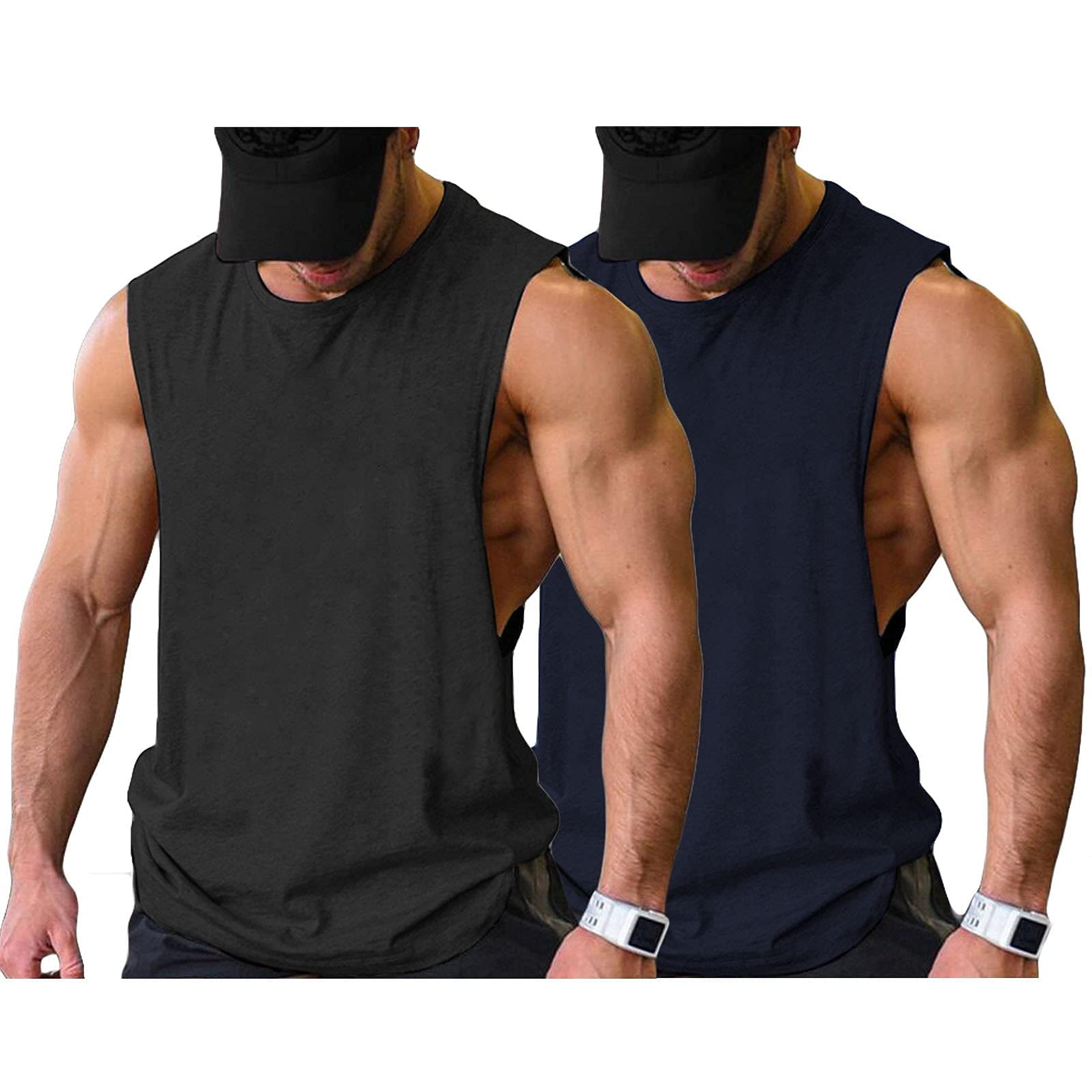 

Men Workout Tank Top 2 Pack Gym Bodybuilding Sleeveless Muscle T Shirts