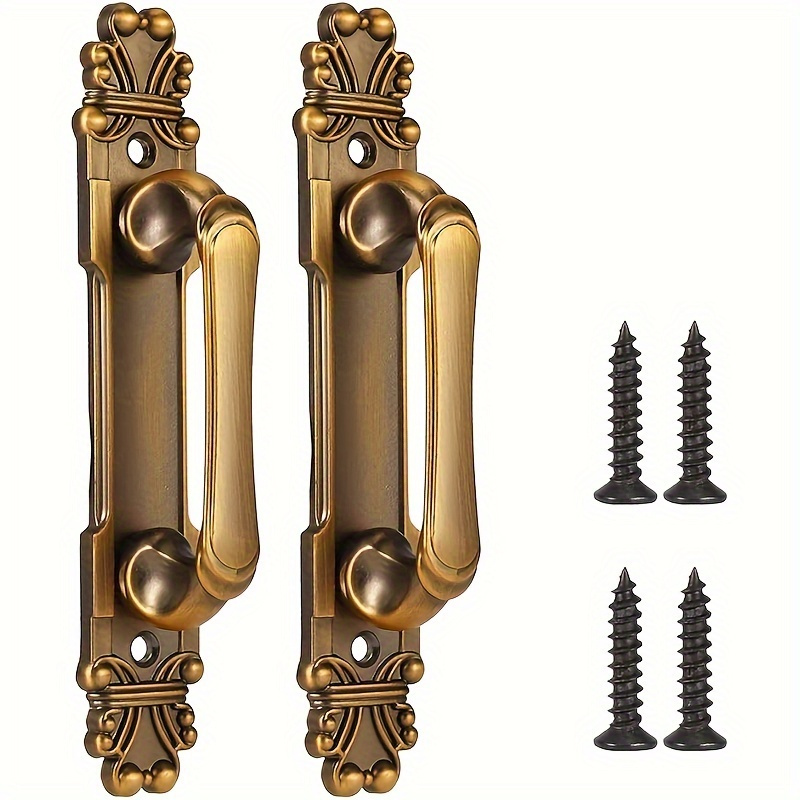 E-shop 2er-Set Vintage Europäische Metall Türgriffe - Polierte Aluminiumlegierung Schrankgriffe mit Installationsmaterial