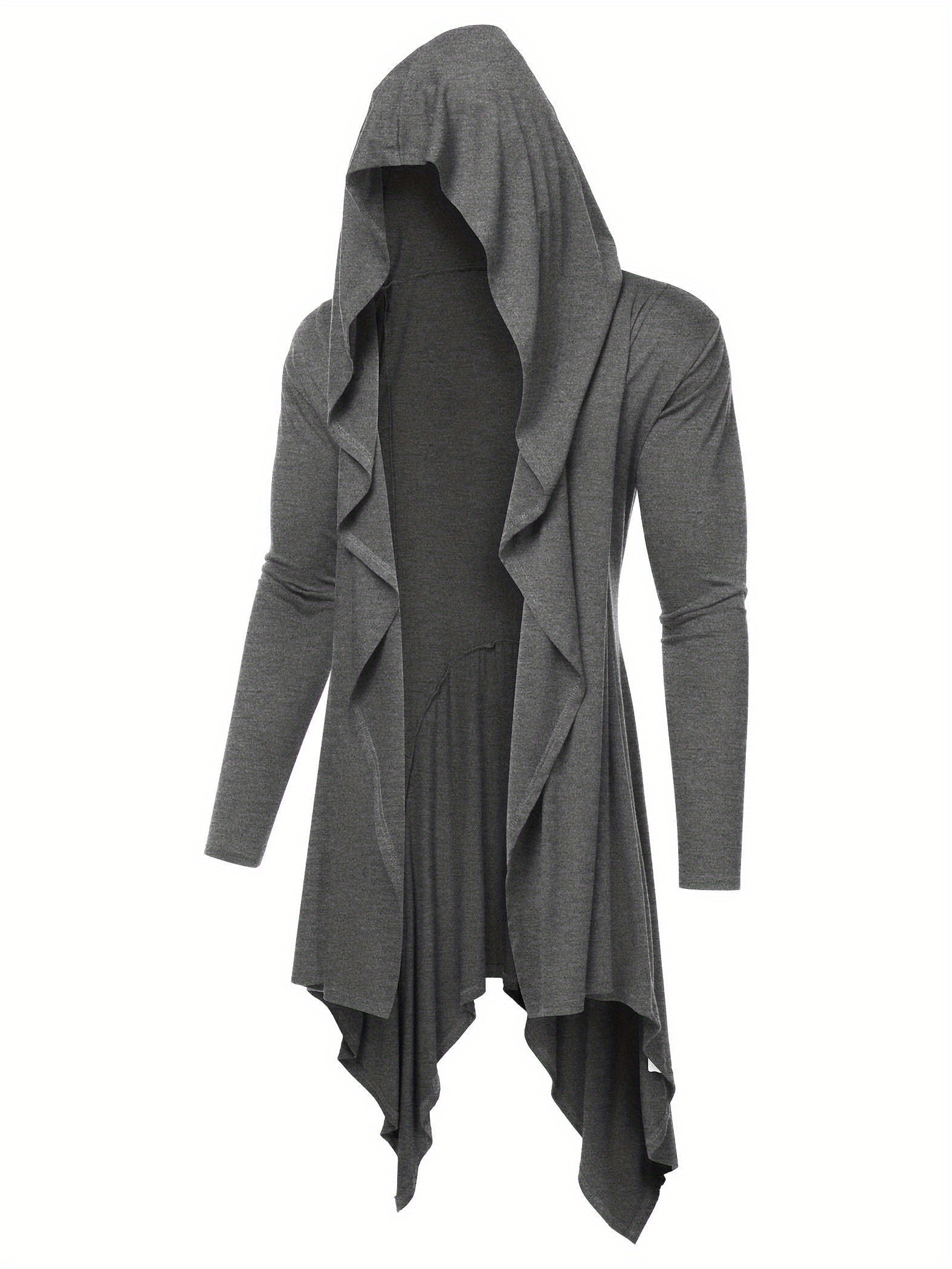 Long Hooded Open Edge Cardigan LONG HOODED OPEN EDGE CARDIGAN Zip