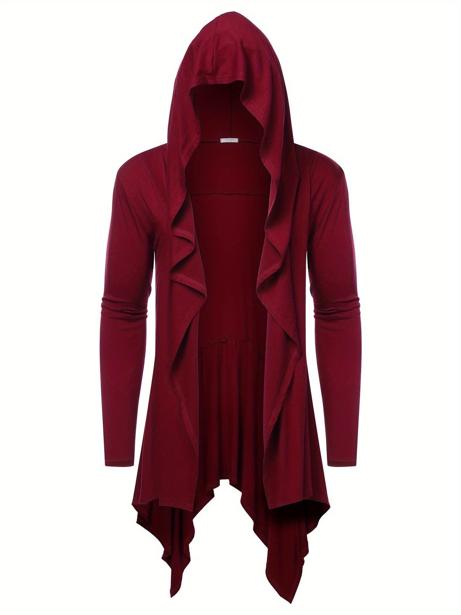 eelsol men's long hooded cardigan shawl collar front - Temu