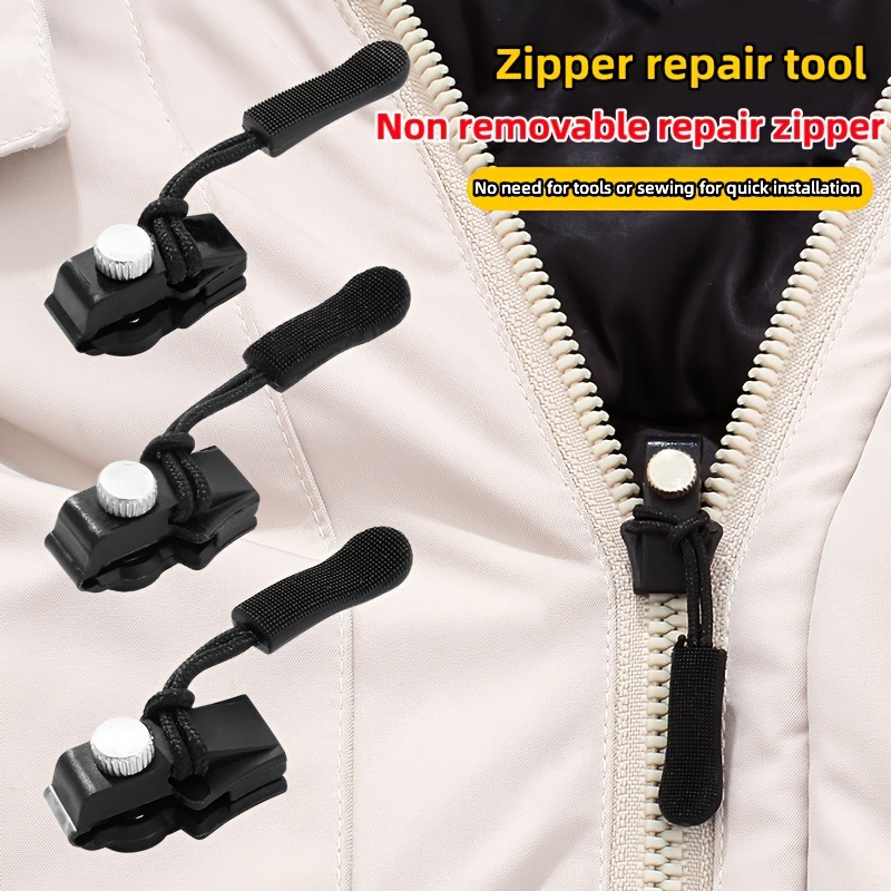 

Universal Kit - 3/6pcs Set, Zip Fix, No Sewing , For Jackets, Luggage, - Tool -