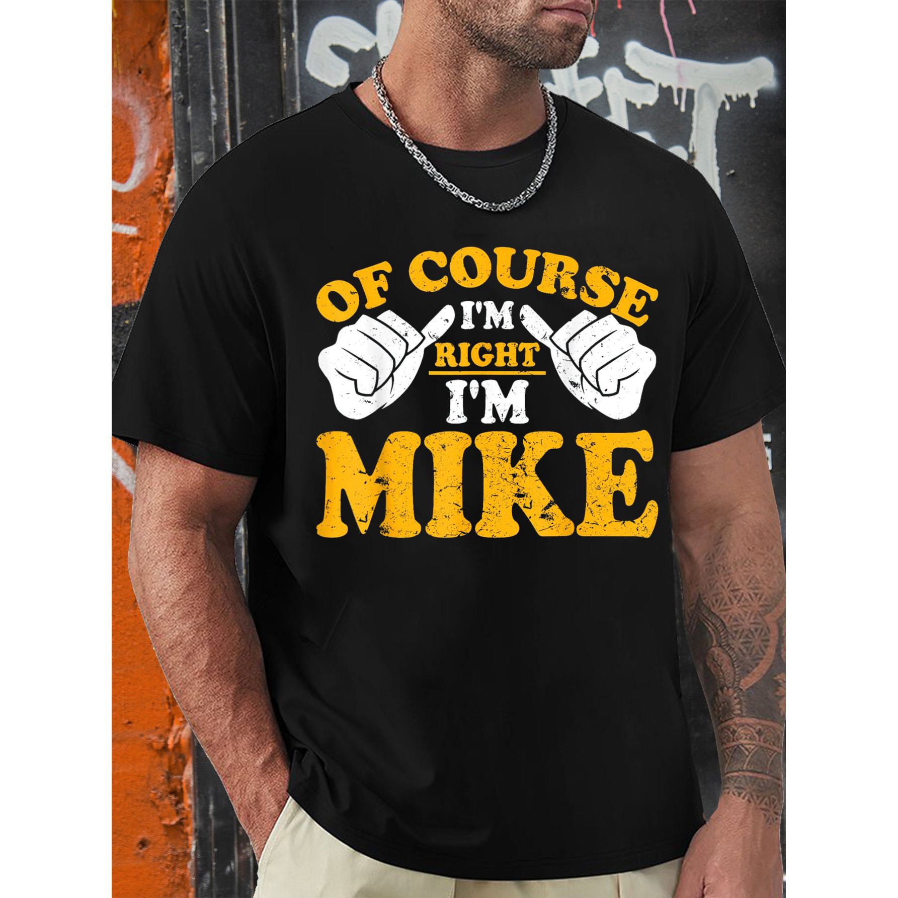 

Funny Mike Is Certainly Right I Am Mike Birthday T-shirt Men's, Men's Graphic Humor Funny T-shirt, Short Sleeve Novelty T-shirt Classic Style, Round Neck, Tee Shirt Made In Usa