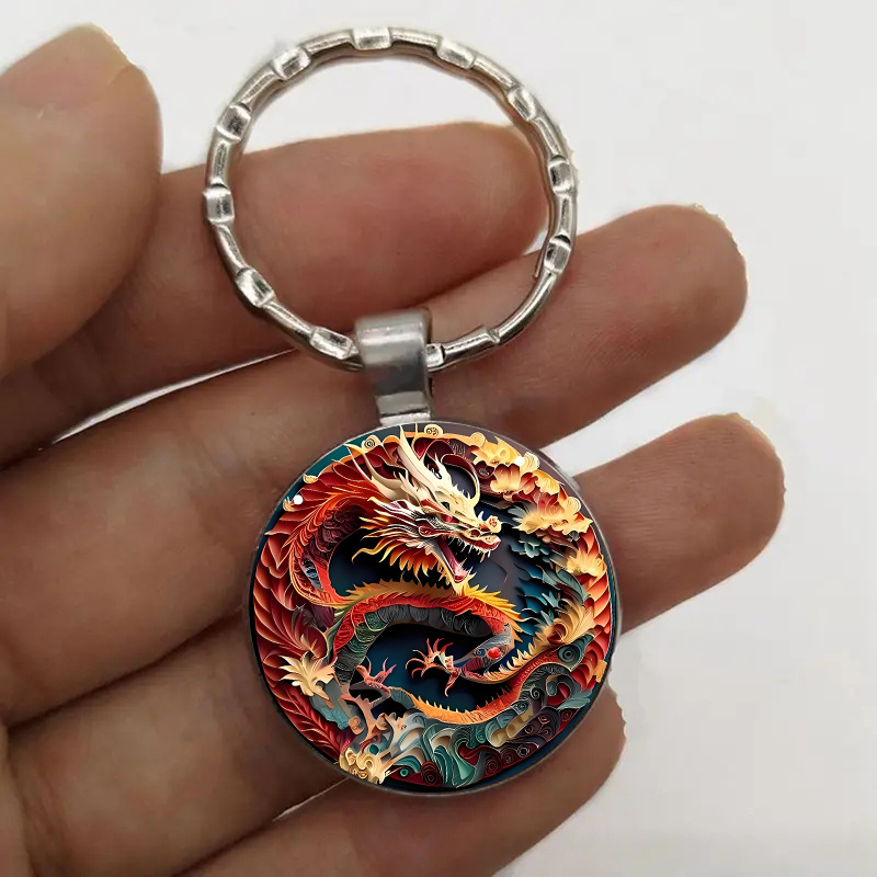 

Red Metal Keychain - For Men & Anniversaries, Birthdays, Christmas | Alloy, Round