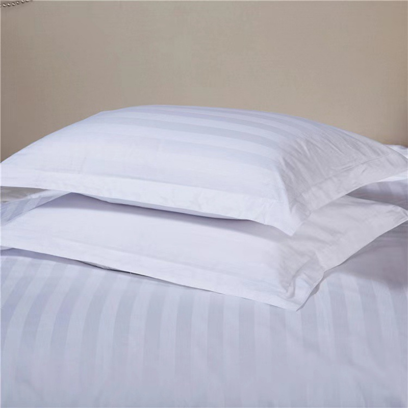 

2pcs Elegant White Striped Pillowcases - Soft, Comfortable Cotton With Envelope Closure For Bedroom Or - Machine Washable