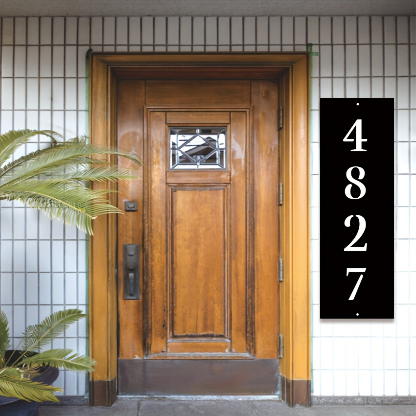 Numeros Casa Exterior Placa de dirección de puerta antigua de metal de hierro fundido con número de casa único, placa de dirección de apartamento, decoración atractiva NúMeros Para Casas(8