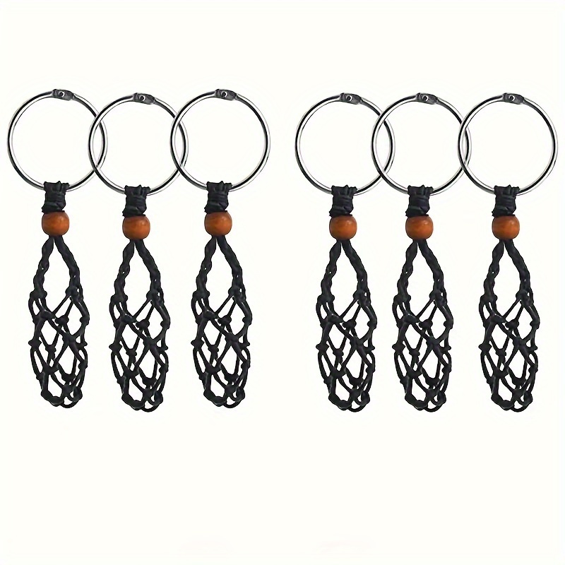 

6 Adjustable Crystal Cage Keychains - Holders And Jewelry Making Accessories, Perfect Valentine's Day Gift Pendant, Perfect For Women To Make Cute Keychains