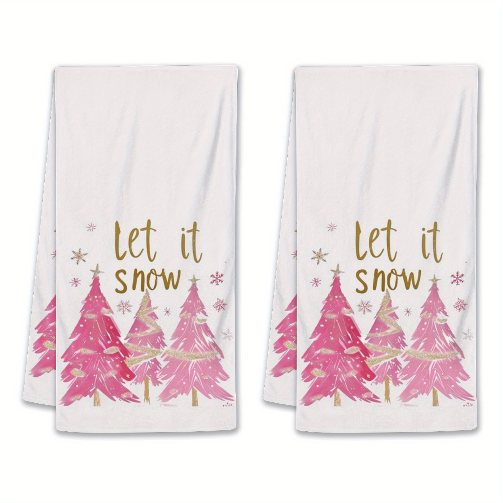 

2pcs Christmas Tree Towels - , Polyester Dish & Towels For