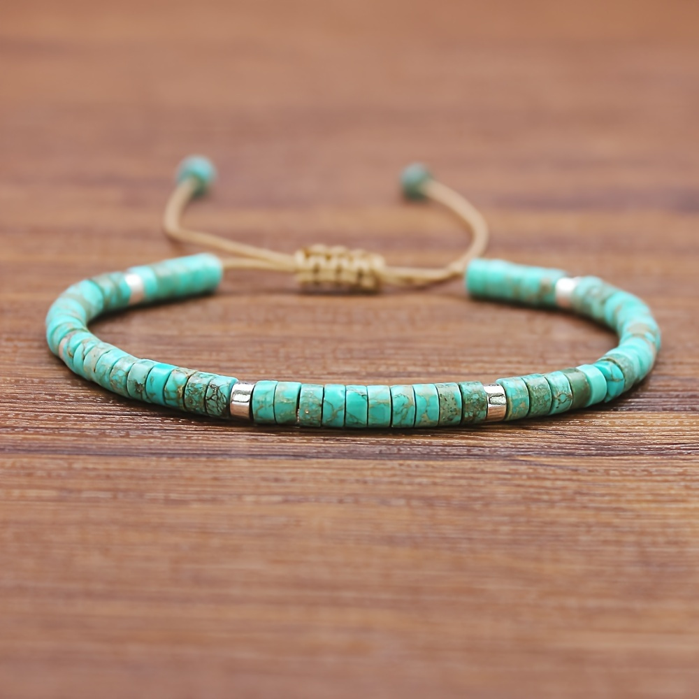 Boho Style Turquoise Beaded Bracelet for Vacation