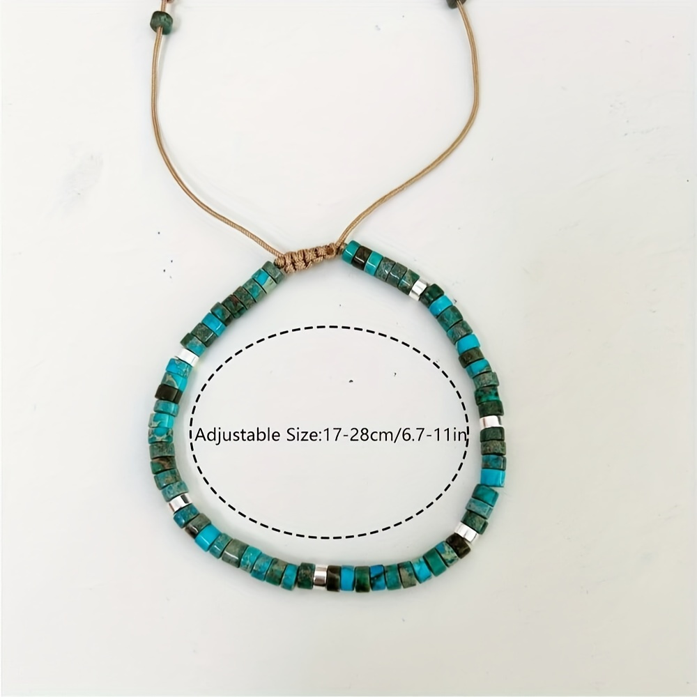 Boho Style Turquoise Beaded Bracelet for Vacation