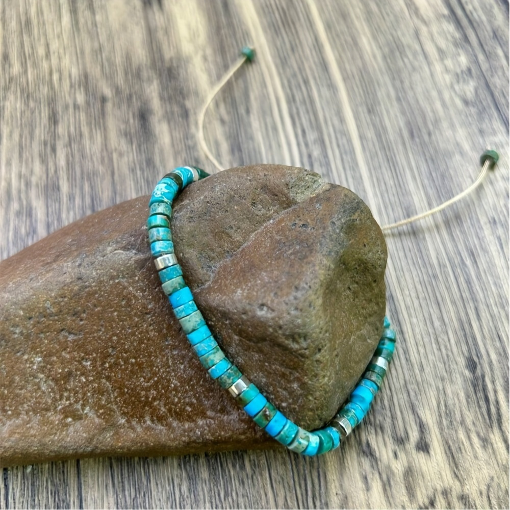 Boho Style Turquoise Beaded Bracelet for Vacation