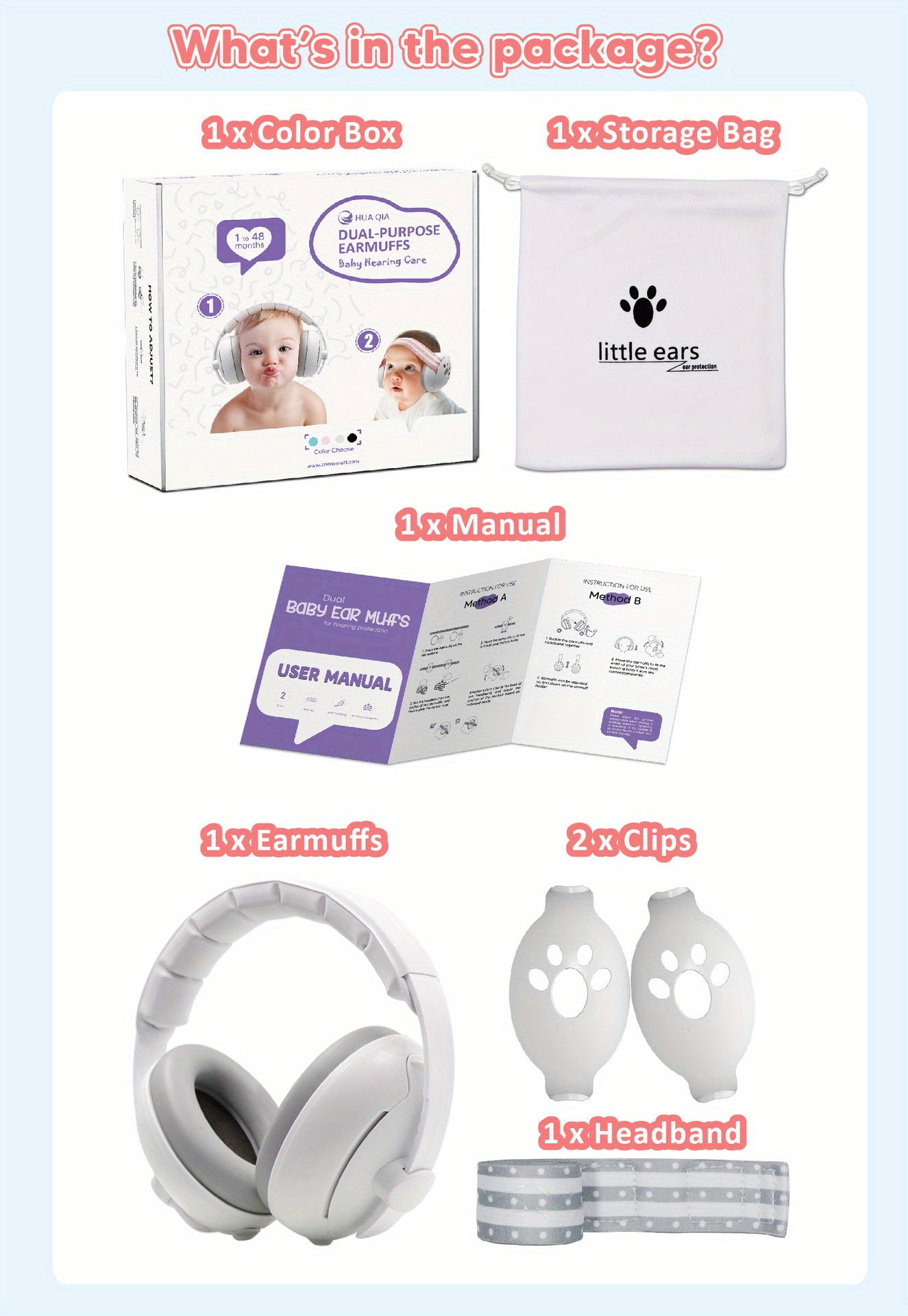 2 in 1   earmuffs for     noise canceling   safe protection in white   details 2