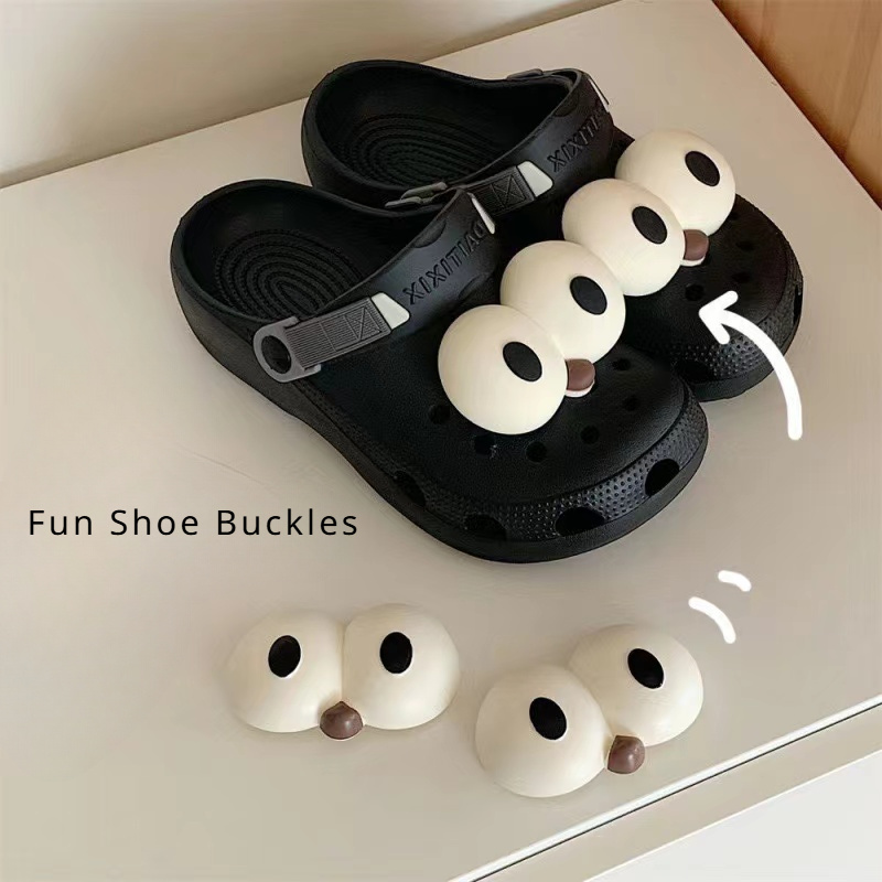 Image of 1 Pair Pack Of Hole Shoes Additions. Big Eyes Shape. Used For Shoe Decorations And Bag Decorations. Shoe Flowers