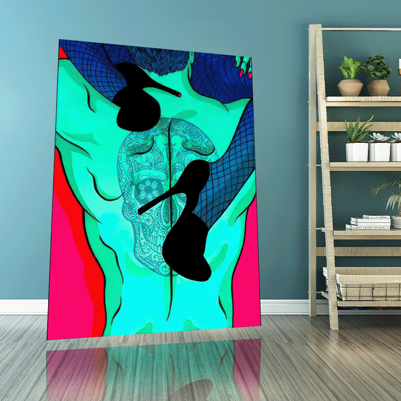 

Abstract Sexy Female Canvas Art Print - Couple's Body Poster For Bedroom Decor, Unique Gift Idea With Hanging Hardware Included