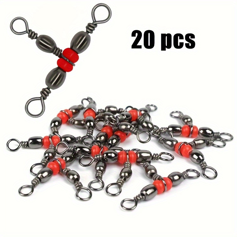 Image of 20pcs Stainless Steel 3- Swivels - T-shaped Sea Fishing Connectors, Tackle
