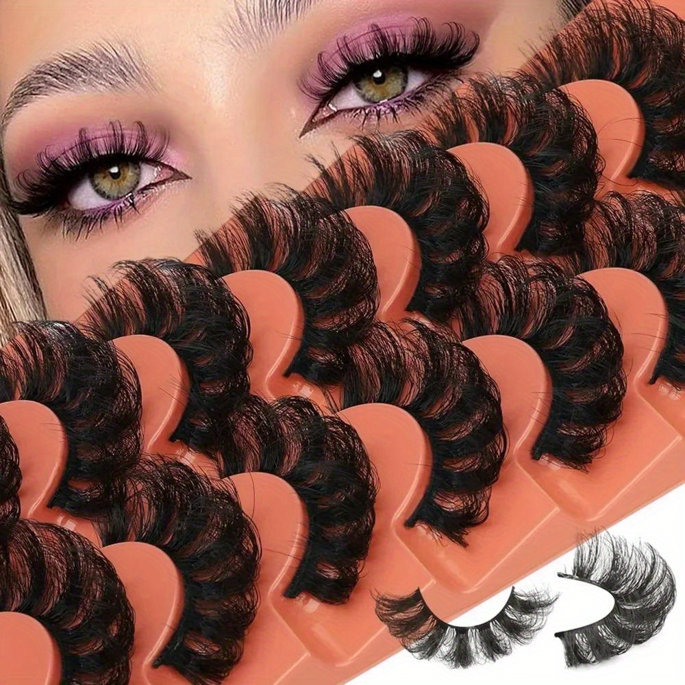 

21 Pairs 3-pack Fluffy Fake Lashes Wispy False Eyelashes Thick Volume Fake Lashes Curly Fake Eyelashes