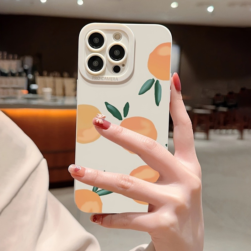TEMU Orange Pattern Mobile Phone Case For Iphone11 12 13 14 15 Iphone 14 11 Xs Xr X 7 8 6s Pro Max Mobile Phone Case, Suitable For Christmas And