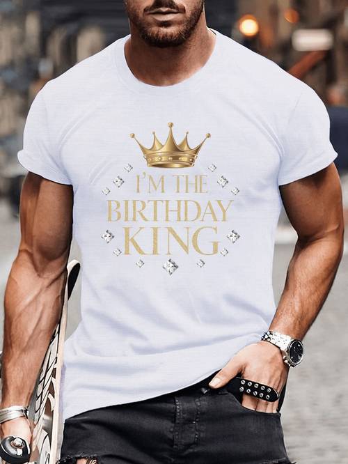 plus size im the print t shirt casual short sleeve top for spring summer mens plus size clothing
