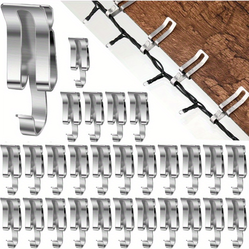TEMU 20 Clips de Metal para Luces Navideñas, Ganchos de Luz para Exterior para , Iluminación de Temporada para Techos y Decoraciones Festivas para
