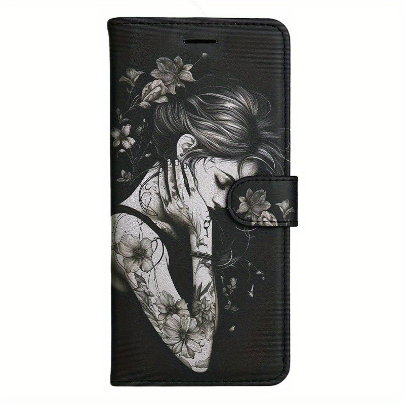 TEMU Phone Case: Tattooed Girl Pu Flip Wallet Case For S8 S9 S10 M10 A30s A50s Note 10 20 A10s A20s A51 A71 S20 A11 A31 S20 S21 A42 A12 M12 A32 A52s