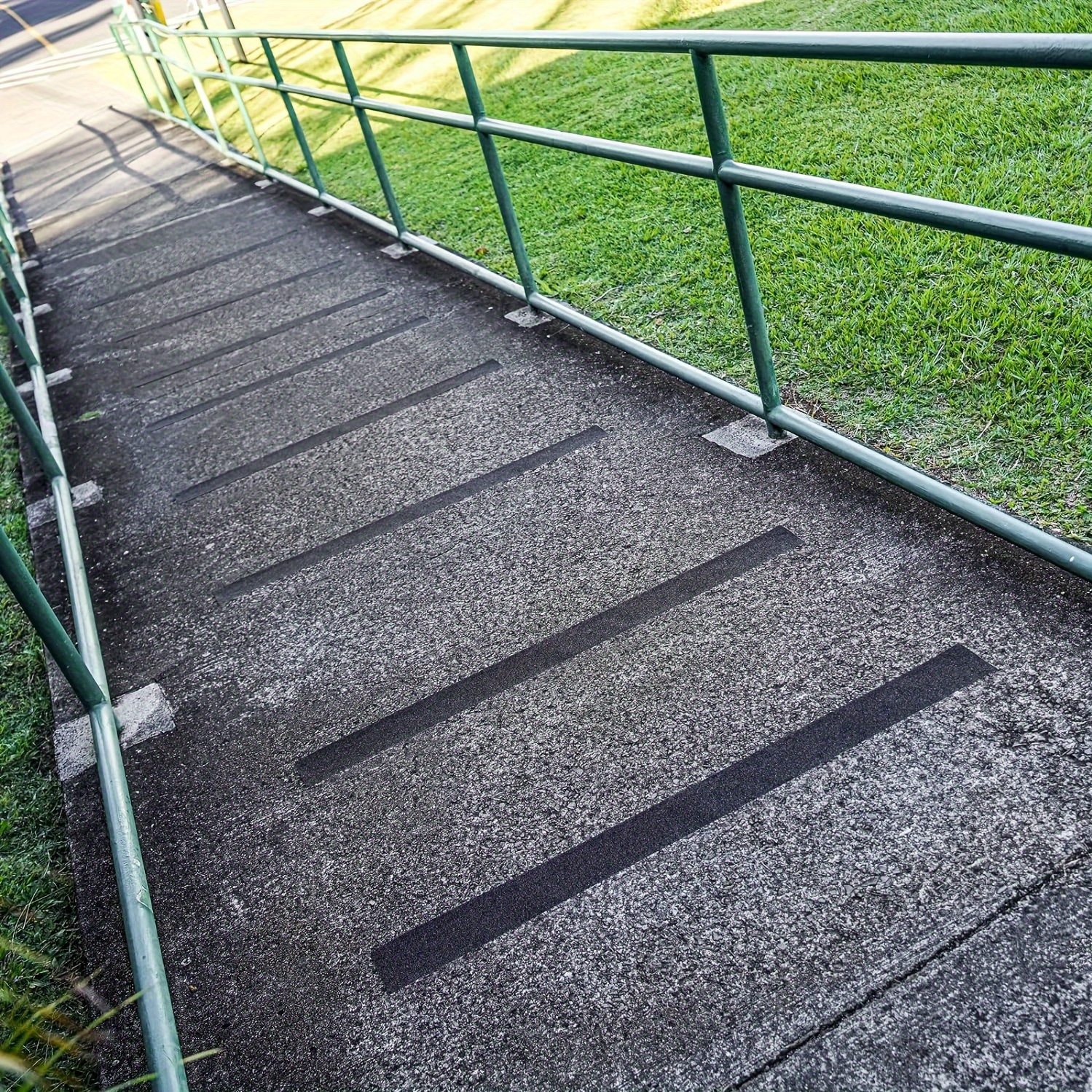 6 X 24 Inch Black 80 Grit Slip Resistant Safety Treads - Premium 10 Pre-Cut Outdoor Safety Tape