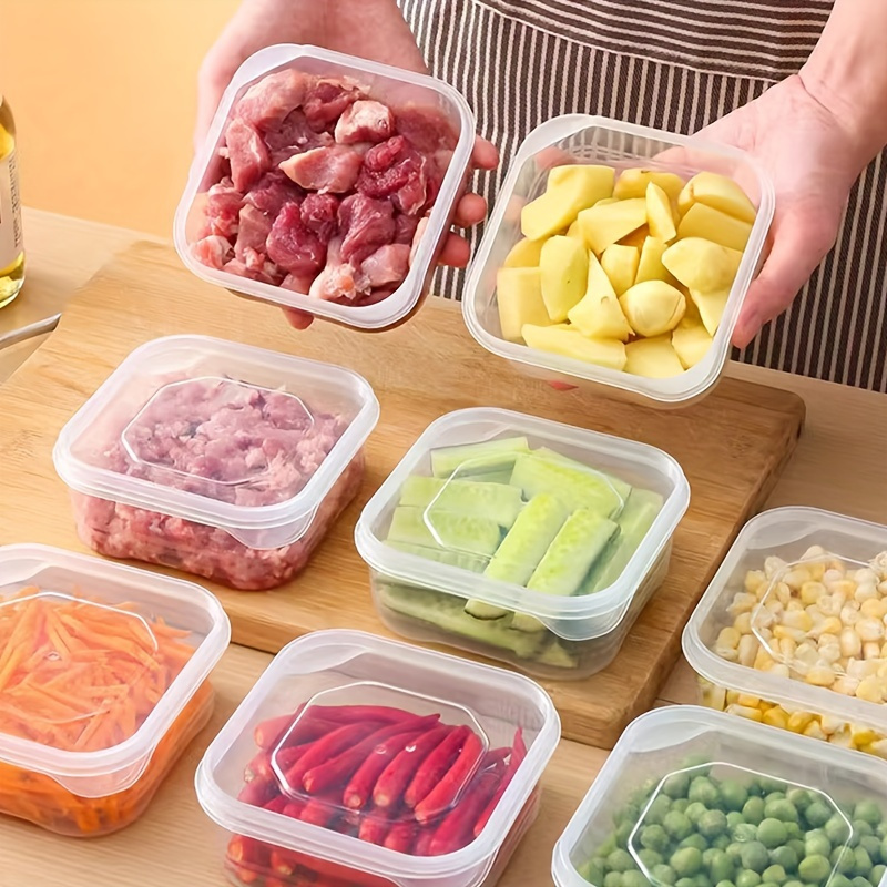 

10pcs Portable Reusable Box, Container, Multifunctional Reusable Sealing Box , Suitable For Meat, Fruits And Vegetables, Organization And ,