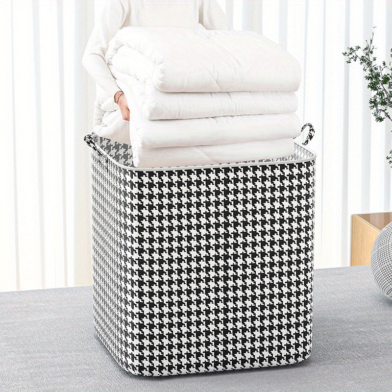 

Large Capacity Storage Bag With Zipper - Dustproof, Portable Organizer For Clothes & Quilts, Ideal For Moving & , Under-bed Storage