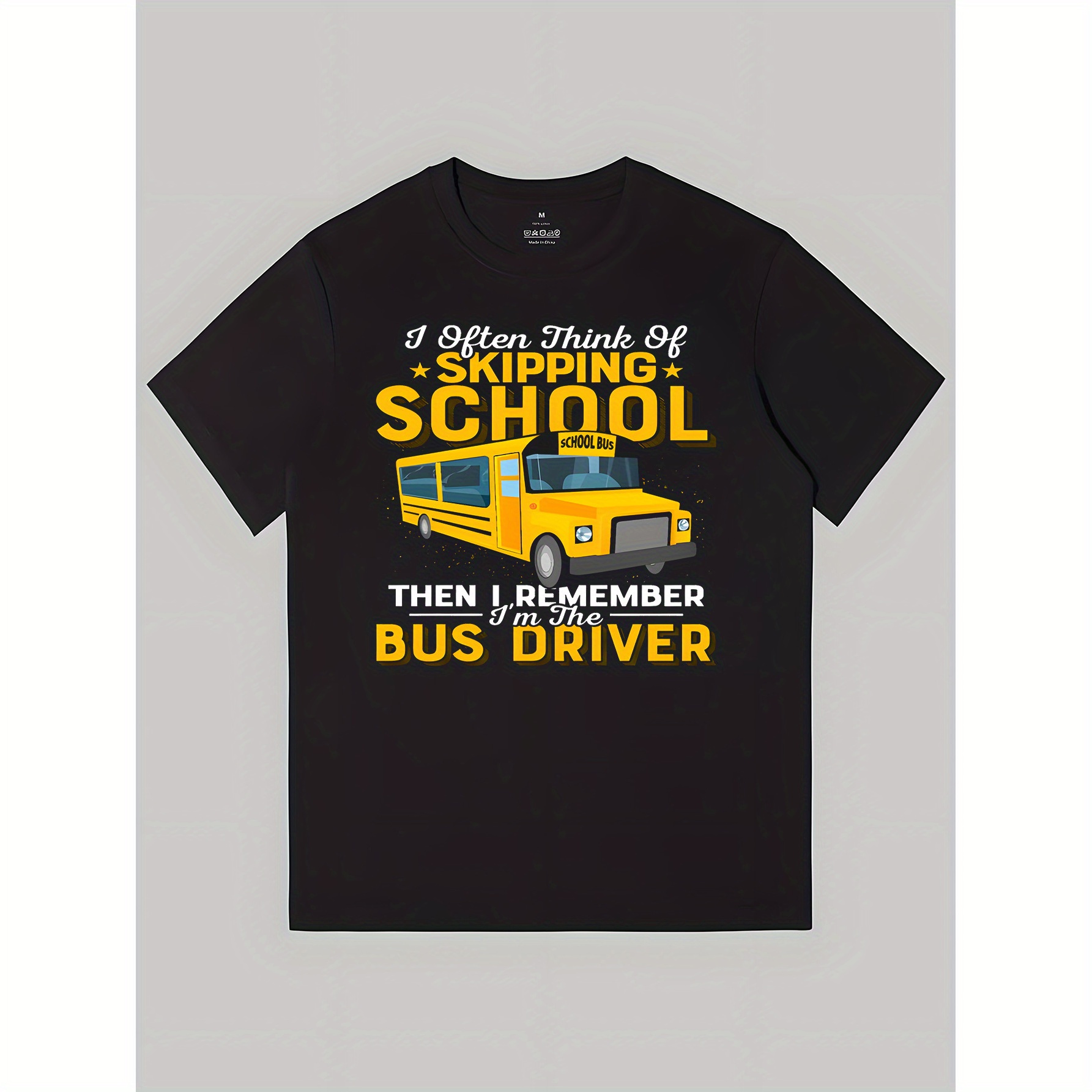 

1 Piece, Bus Driver Appreciation Day Gift Print, Summer Comfortable Casual Cotton T Shirt