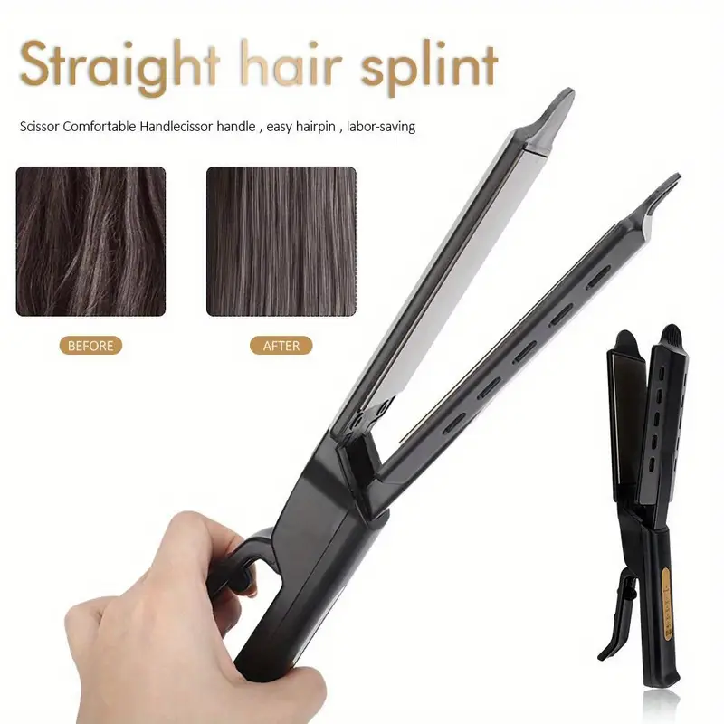 2 in 1 professional hair straightener steam iron 4 adjustable temperatures portable for all hair types   us plug details 2