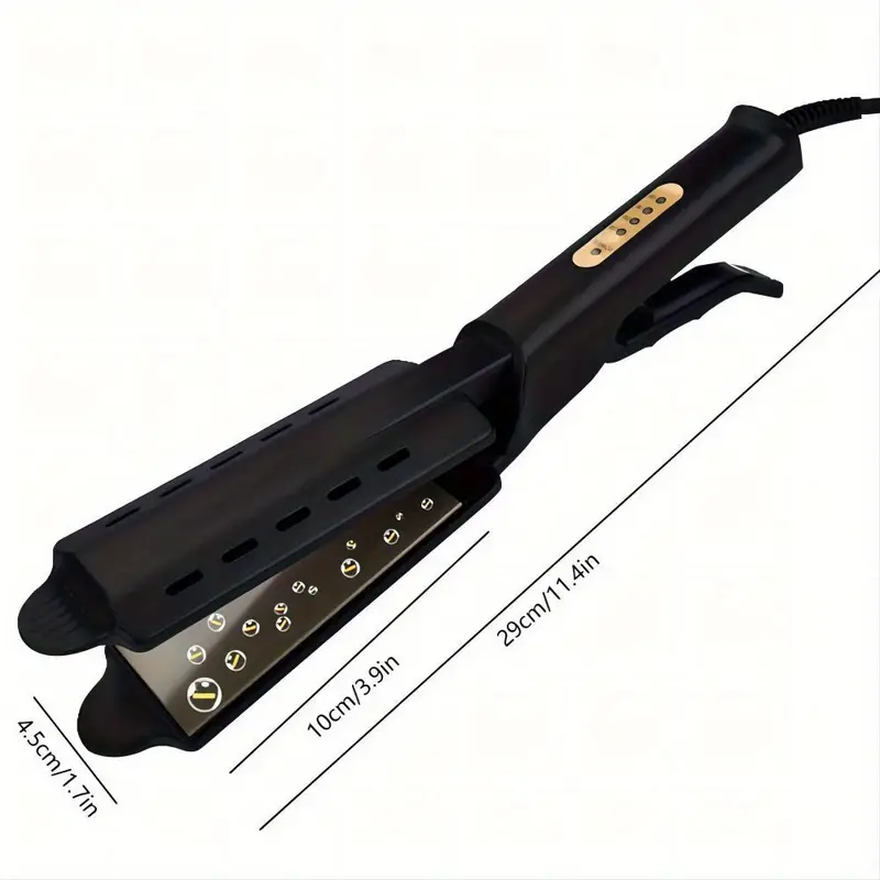 2 in 1 professional hair straightener steam iron 4 adjustable temperatures portable for all hair types   us plug details 4