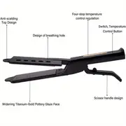 2 in 1 professional hair straightener steam iron 4 adjustable temperatures portable for all hair types   us plug details 8