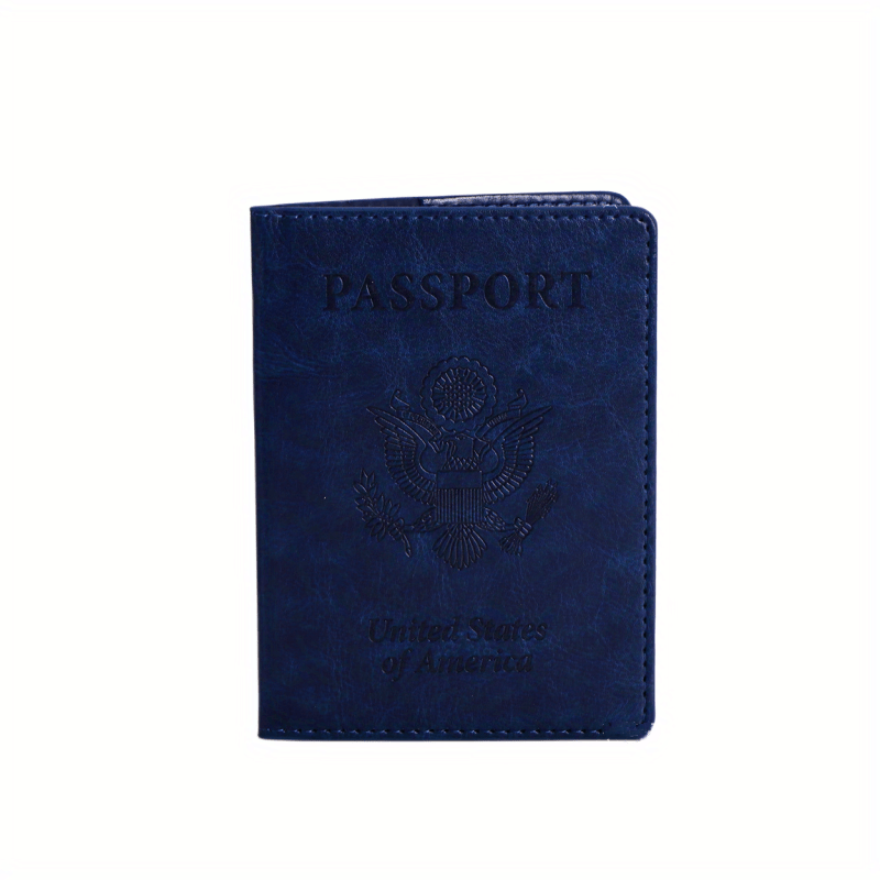 TEMU Travel Passport Holder Cover - Fashion Pu Leather Case, Water-resistant, Slim, Lightweight, Unlined, With Open Closure - Ideal For Going Out And Travel Essentials