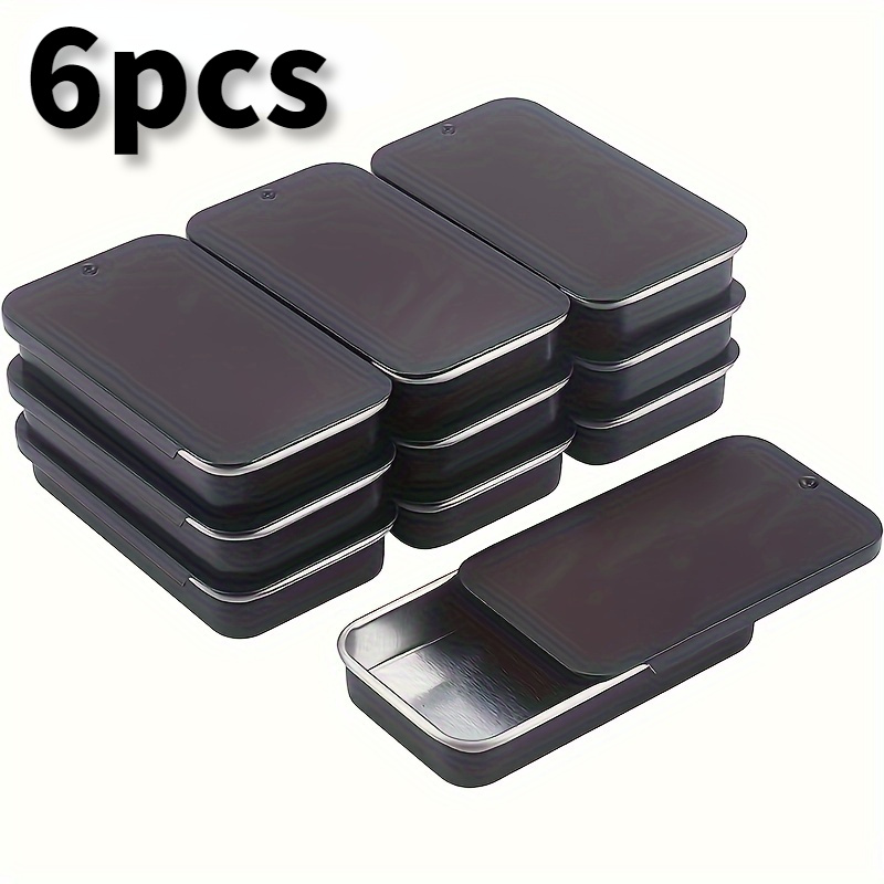 

6-pack Mini Metal Tin Containers With Sliding - Ideal For Lipstick, Small Items, And Craft Accessories Storage