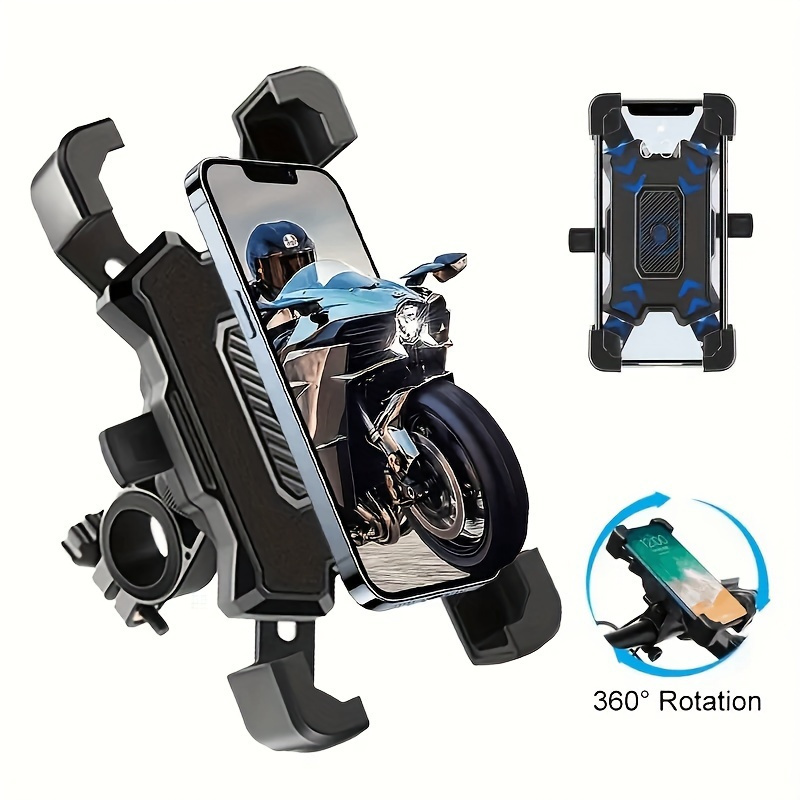 

Abs Material Hitch-mounted Bike Phone Rack, Easy Snap Universal Motorcycle/bicycle Handlebar Mount, 360° Rotating Adjustable Phone Holder For 4.8-6.8 Inch Smartphones, Anti-scratch Cushion, 1pc