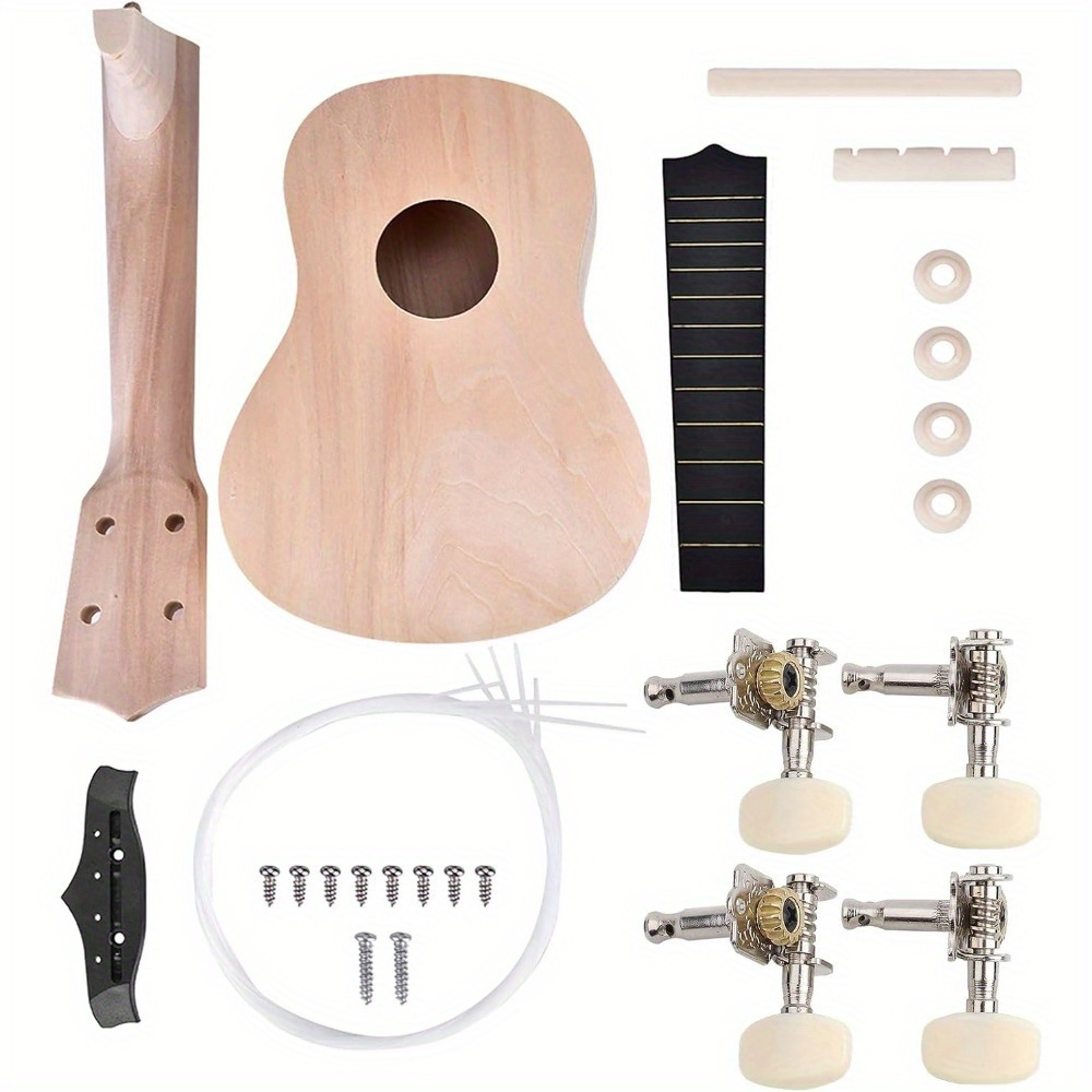 TEMU Diy Ukelele, 21inch 4 String Ukelele, Make Your Own Ukulele Diy Kit, Hawaii Ukulele Kit For Teens Adults, Musical Instruments For Beginners,