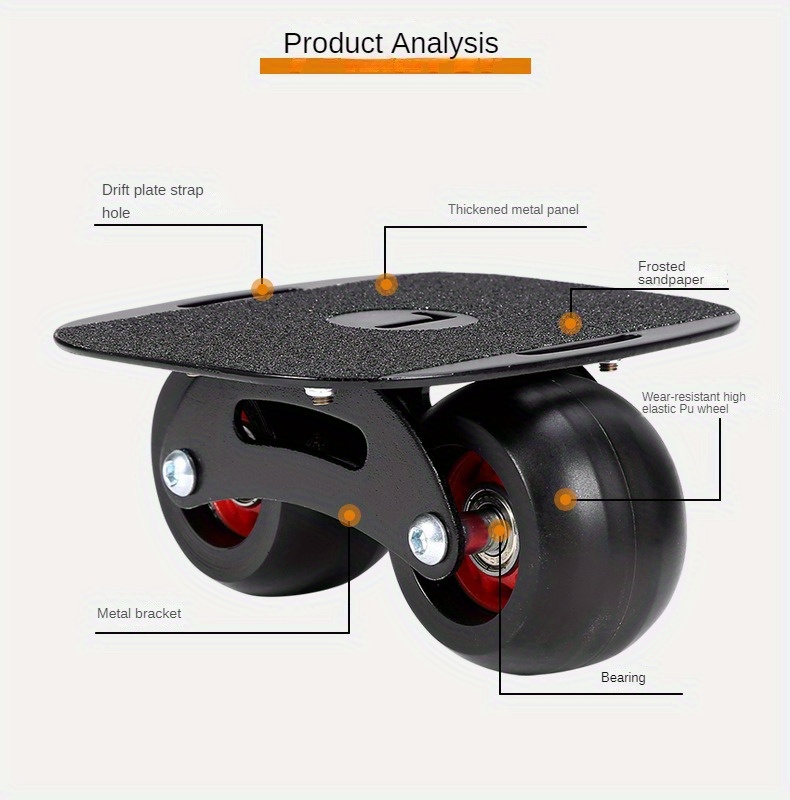 beginner friendly split skateboard detachable road wheel design for adults black details 1